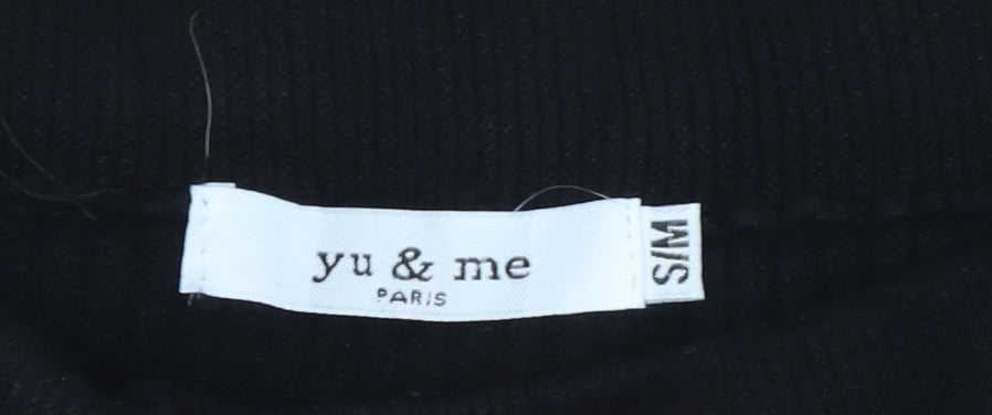 Yu & Me Paris Womens Black Pleated Mini Skirt Size S