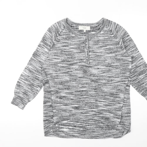 Next Women’s Grey Knit Henley Long Sleeve Top Size 12