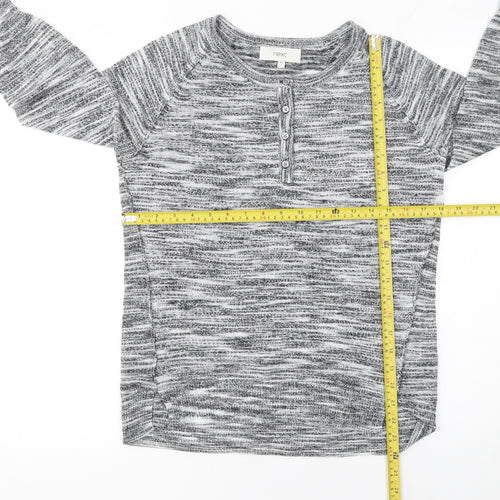 Next Women’s Grey Knit Henley Long Sleeve Top Size 12