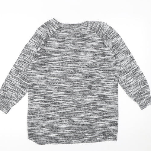 Next Women’s Grey Knit Henley Long Sleeve Top Size 12