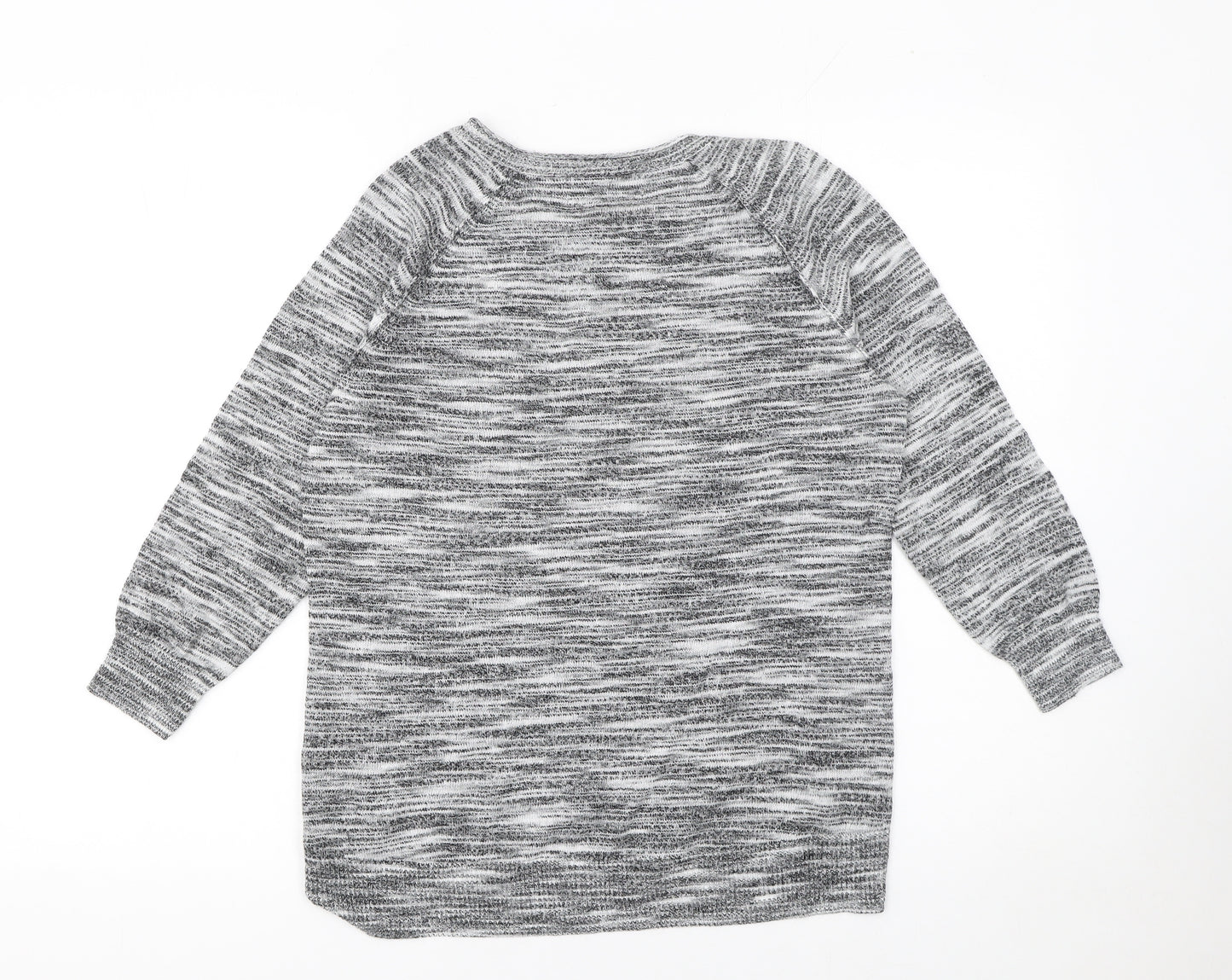 Next Women’s Grey Knit Henley Long Sleeve Top Size 12