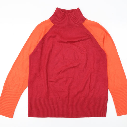 Marks and Spencer Womens Red Roll Neck Raglan Jumper XS