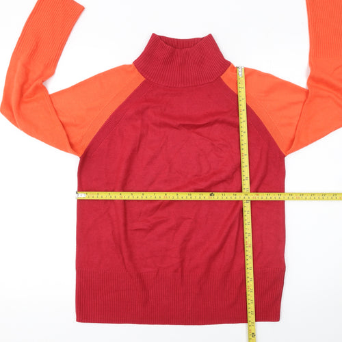 Marks and Spencer Womens Red Roll Neck Raglan Jumper XS