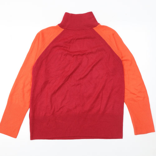 Marks and Spencer Womens Red Roll Neck Raglan Jumper XS