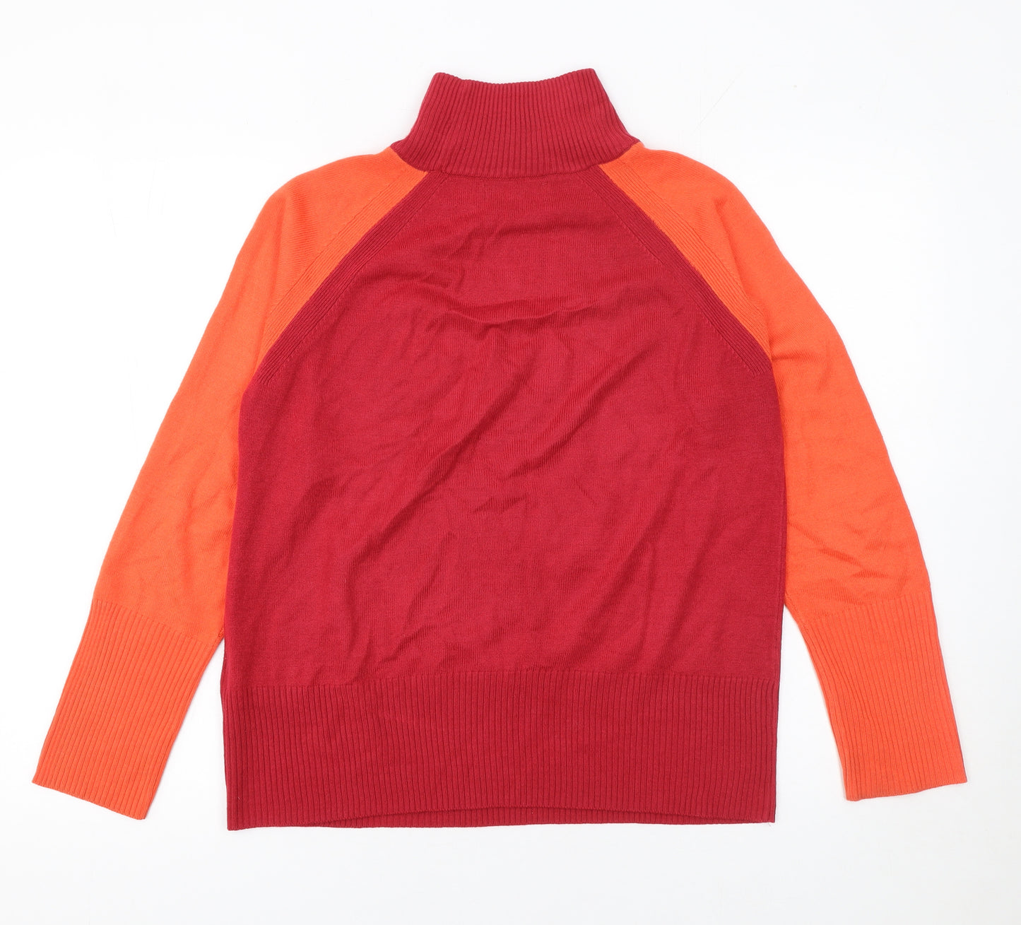 Marks and Spencer Womens Red Roll Neck Raglan Jumper XS
