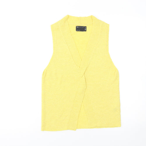 ASOS DESIGN Women’s Yellow Knit Sleeveless V-Neck Tank Top Size 8