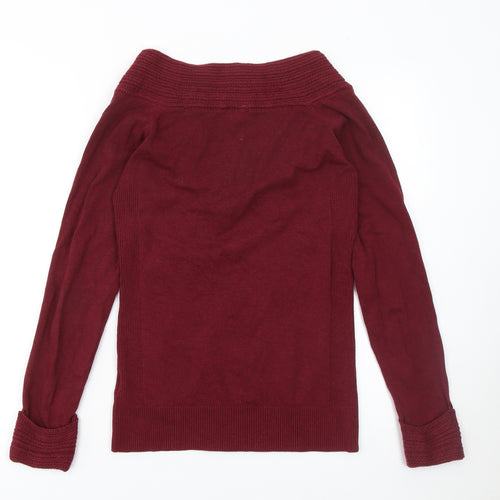 Le Chateau Women's Red V-Neck Long Sleeve Pullover Jumper Size M