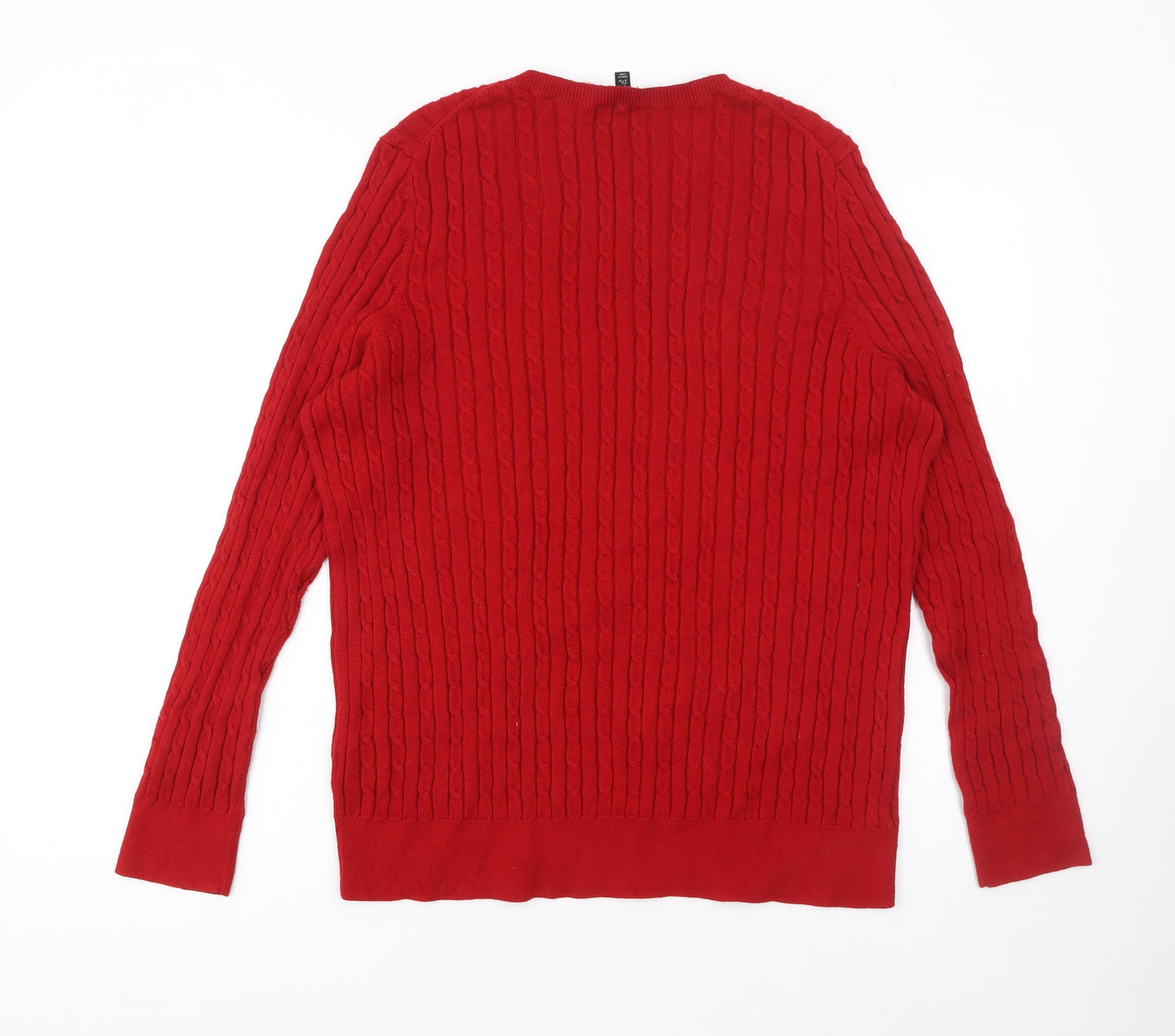 Talbots Women’s Red Cable-Knit Crew Neck Jumper 2XL Petite