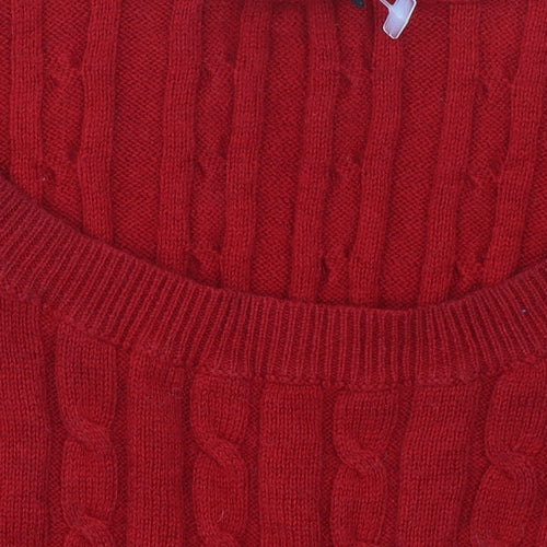 Talbots Women’s Red Cable-Knit Crew Neck Jumper 2XL Petite