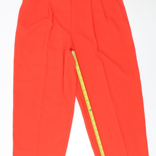 Marks and Spencer Women’s Red Cropped Pleated Trousers Size 16
