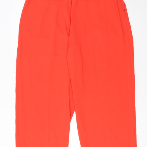 Marks and Spencer Women’s Red Cropped Pleated Trousers Size 16
