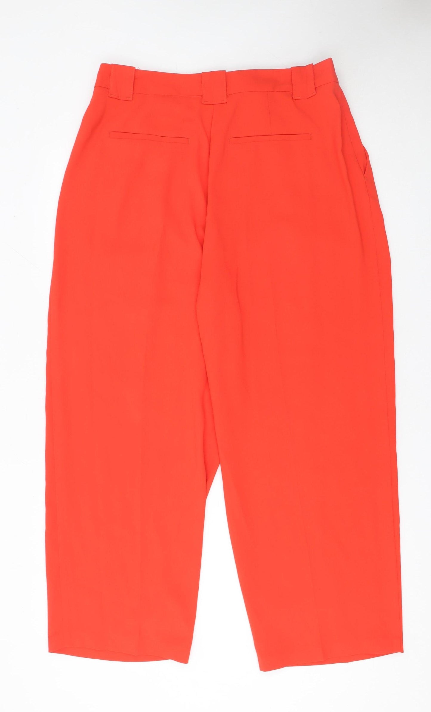 Marks and Spencer Women’s Red Cropped Pleated Trousers Size 16