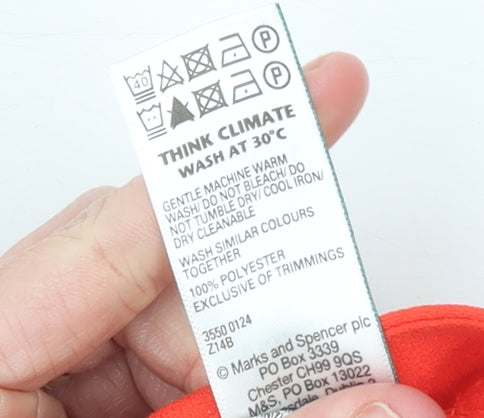 Marks and Spencer Women’s Red Cropped Pleated Trousers Size 16