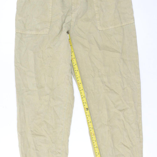 H&M Women Beige Lyocell Jogger Trousers Size 12