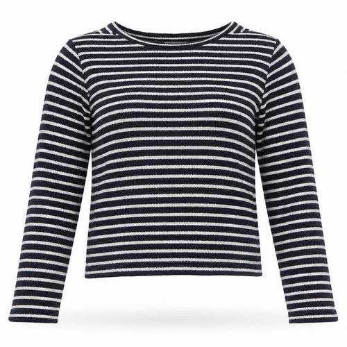 Mango Women Blue Striped Long Sleeve Knit Pullover Jumper Size 8