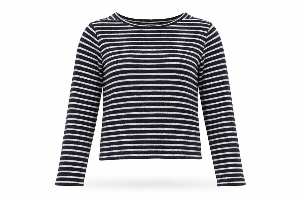 Mango Women Blue Striped Long Sleeve Knit Pullover Jumper Size 8