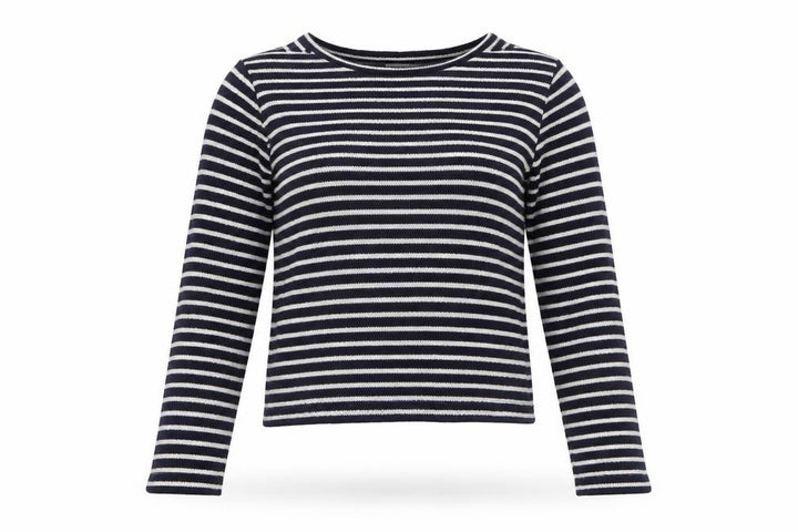 Mango Women Blue Striped Long Sleeve Knit Pullover Jumper Size 8