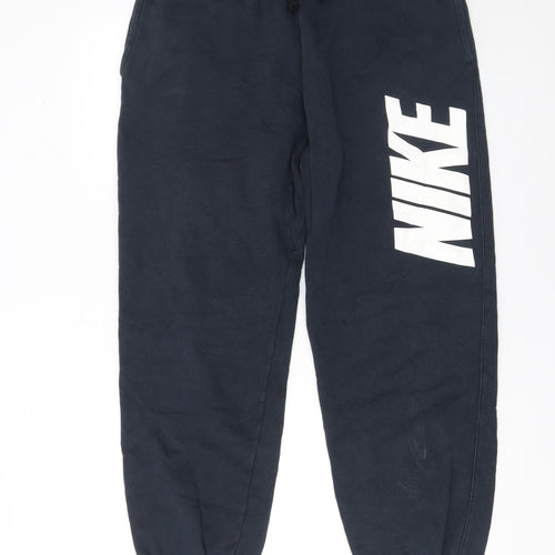 Nike Men's Blue Jogger Sweatpants L Cotton Blend Elastic Waist