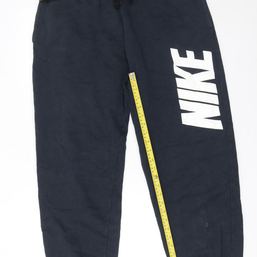 Nike Men's Blue Jogger Sweatpants L Cotton Blend Elastic Waist