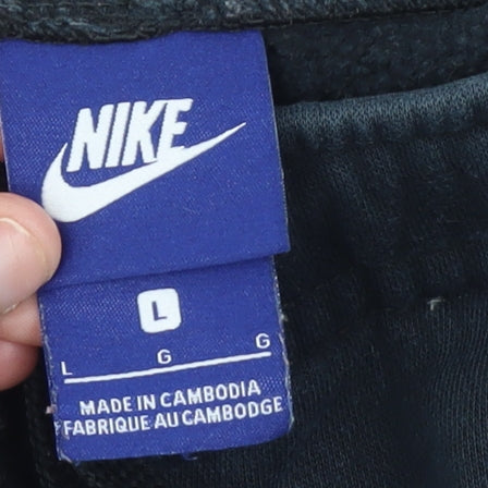 Nike Men's Blue Jogger Sweatpants L Cotton Blend Elastic Waist