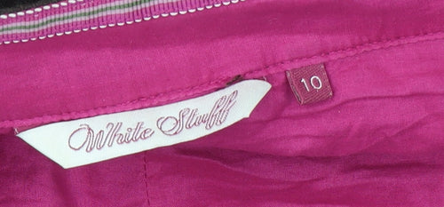 White Stuff Womens Brown Knee Length Floral Wool Blend A-Line Skirt Size 10