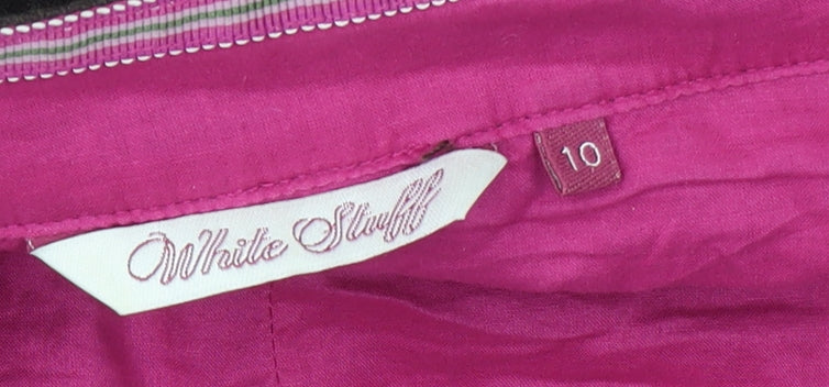 White Stuff Womens Brown Knee Length Floral Wool Blend A-Line Skirt Size 10