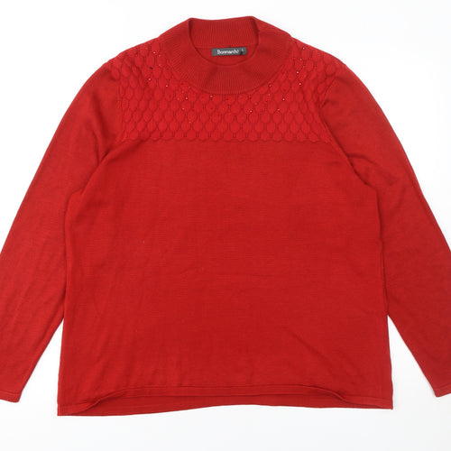 Bonmarché Women’s Red High Neck Long Sleeve Knit Jumper Size L