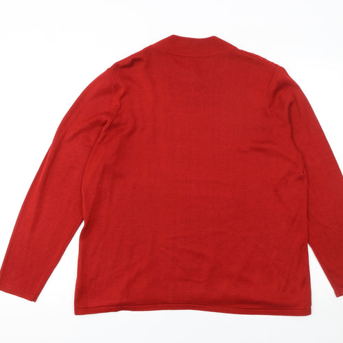 Bonmarché Women’s Red High Neck Long Sleeve Knit Jumper Size L