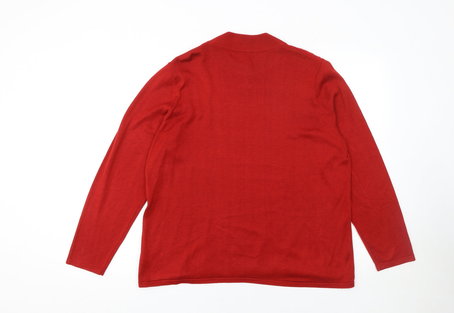 Bonmarché Women’s Red High Neck Long Sleeve Knit Jumper Size L