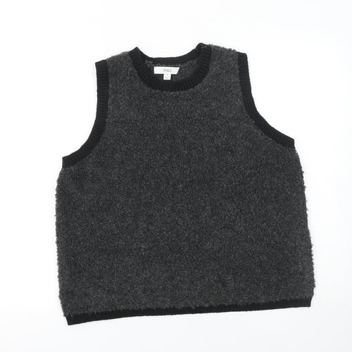 Marks and Spencer Women's Grey Chunky Knit Sleeveless Vest M