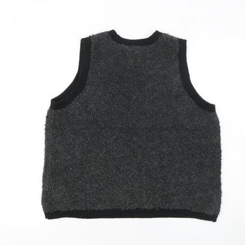 Marks and Spencer Women's Grey Chunky Knit Sleeveless Vest M