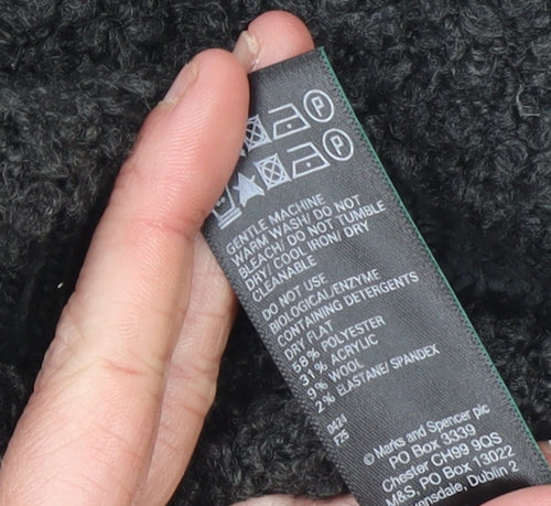 Marks and Spencer Women's Grey Chunky Knit Sleeveless Vest M