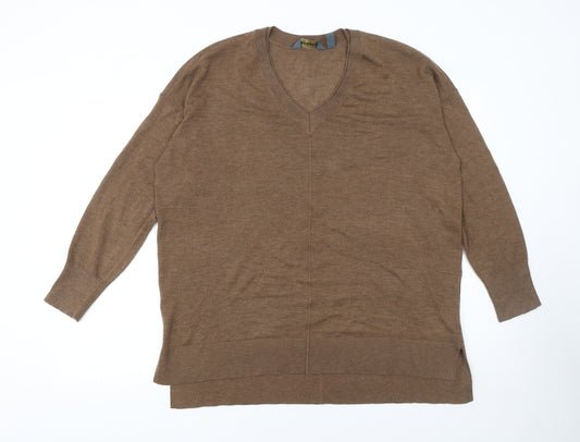 Ruth Langsford Womens Brown V-Neck Long Sleeve Jumper Size XL