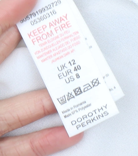 Dorothy Perkins Women’s Beige 3/4 Sleeve Round Neck Pullover Jumper Size 12