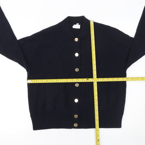 John Lewis Women Navy Blue Cardigan Size 12 Classic Knit Buttoned Jumper