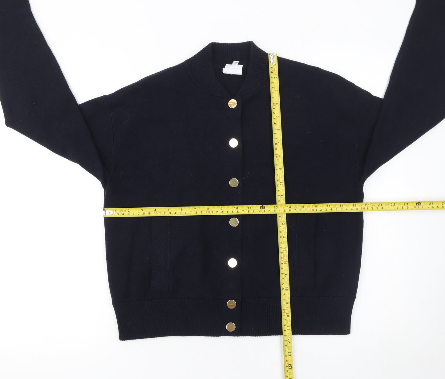 John Lewis Women Navy Blue Cardigan Size 12 Classic Knit Buttoned Jumper