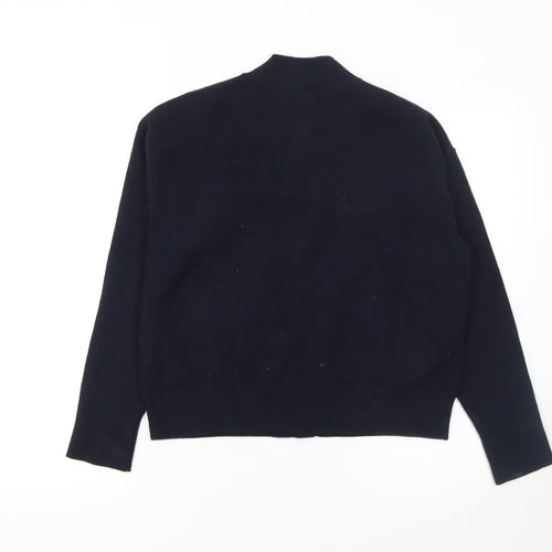 John Lewis Women Navy Blue Cardigan Size 12 Classic Knit Buttoned Jumper