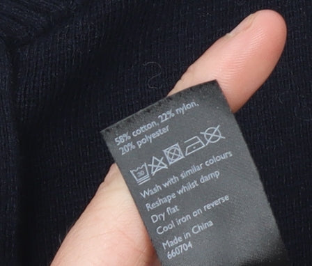 John Lewis Women Navy Blue Cardigan Size 12 Classic Knit Buttoned Jumper