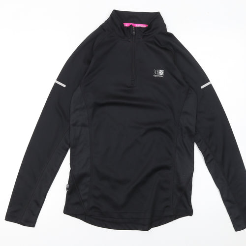 Karrimor Womens Black Size 10 Long Sleeve 1/4 Zip Running Top