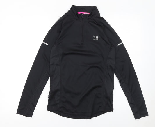 Karrimor Womens Black Size 10 Long Sleeve 1/4 Zip Running Top