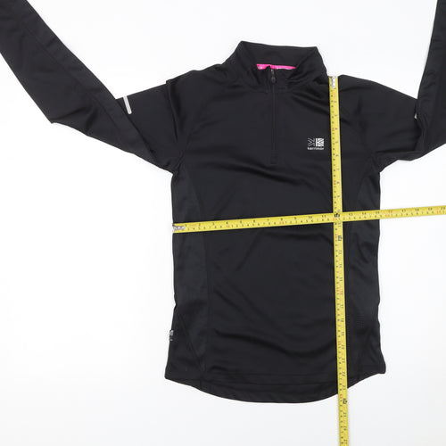 Karrimor Womens Black Size 10 Long Sleeve 1/4 Zip Running Top