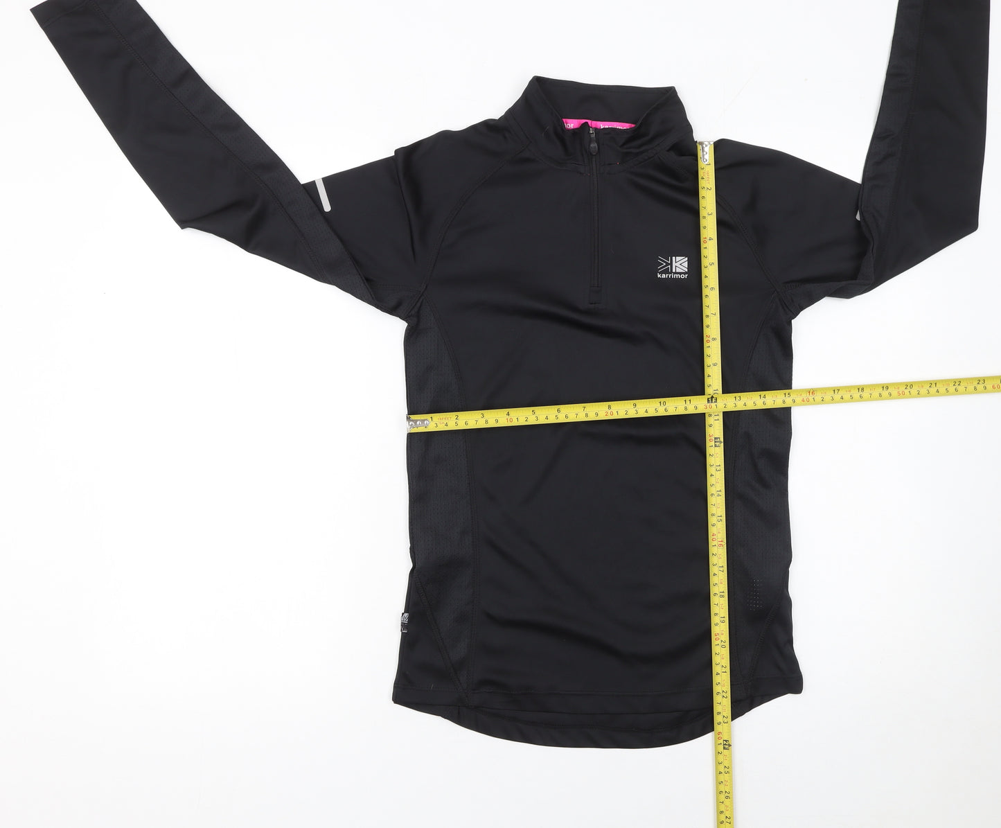Karrimor Womens Black Size 10 Long Sleeve 1/4 Zip Running Top