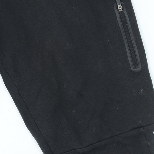 Adidas Men's Black Jogger Trousers L Cotton Polyester Reflective Trim