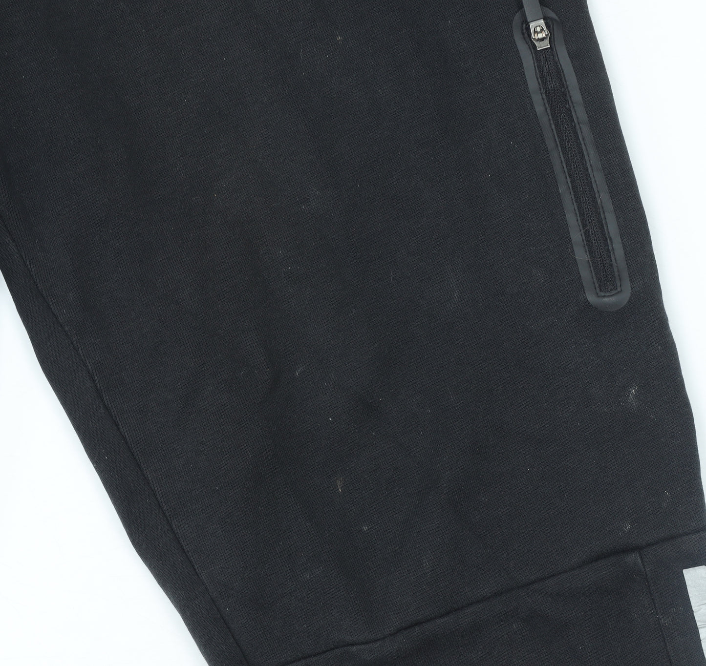 Adidas Men's Black Jogger Trousers L Cotton Polyester Reflective Trim