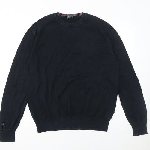 Mexx Men's Blue Cotton Crew Neck Jumper L Regular Fit