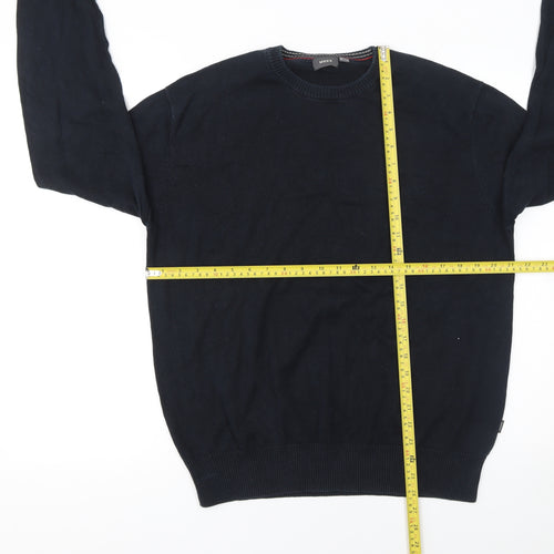 Mexx Men's Blue Cotton Crew Neck Jumper L Regular Fit
