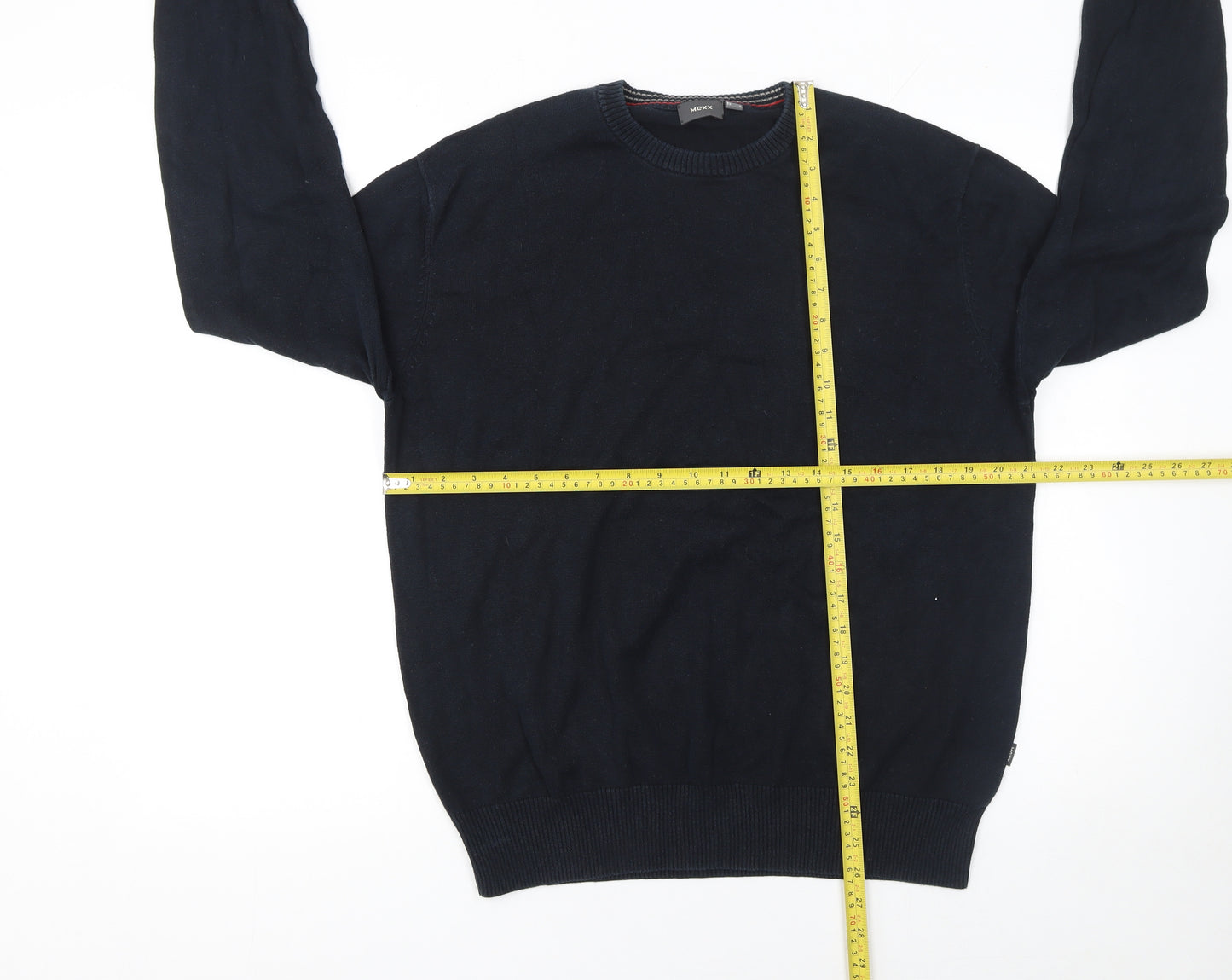 Mexx Men's Blue Cotton Crew Neck Jumper L Regular Fit