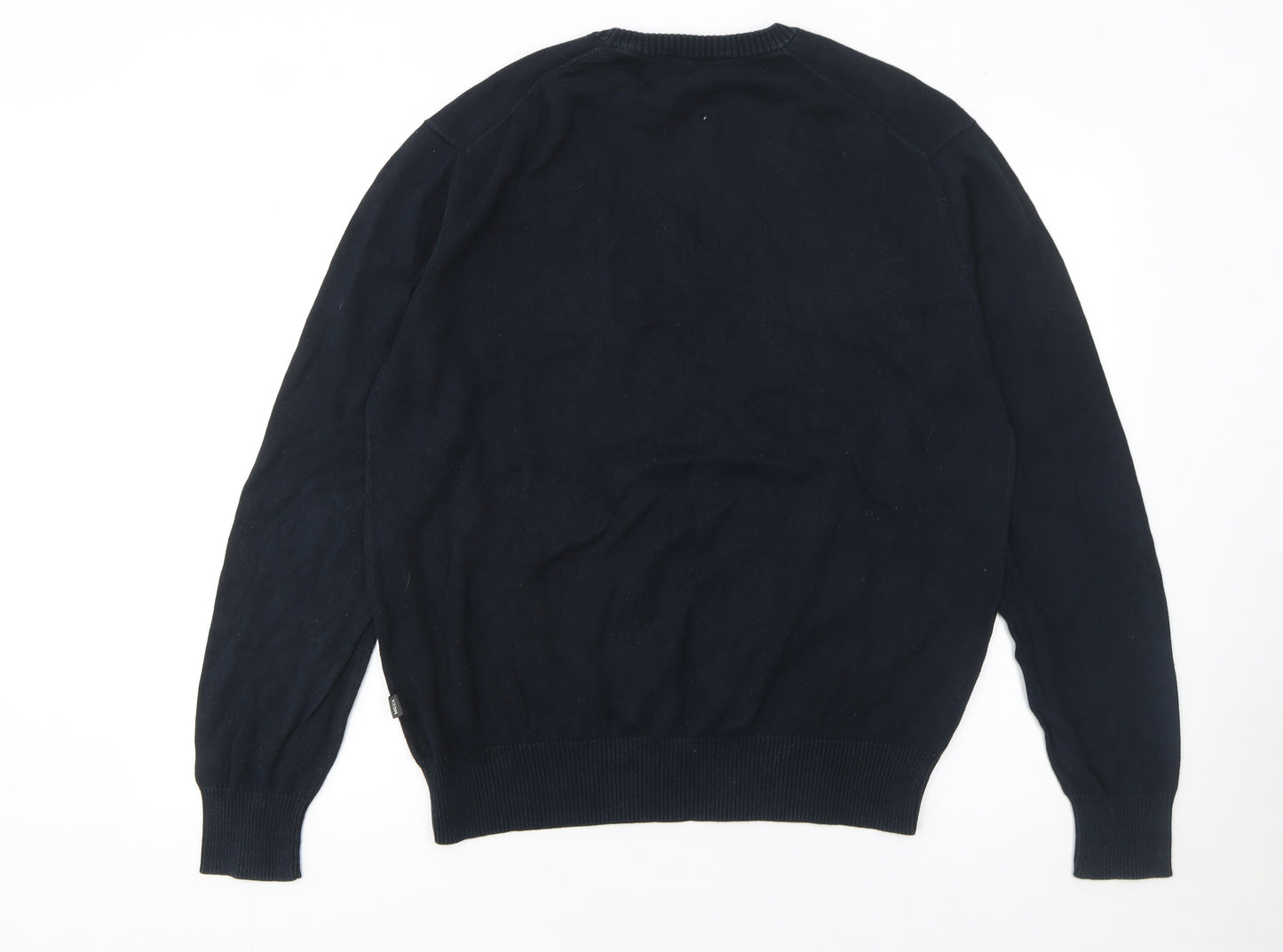 Mexx Men's Blue Cotton Crew Neck Jumper L Regular Fit