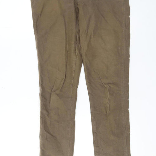Marks and Spencer Women Brown Cotton Chino Trousers Size M