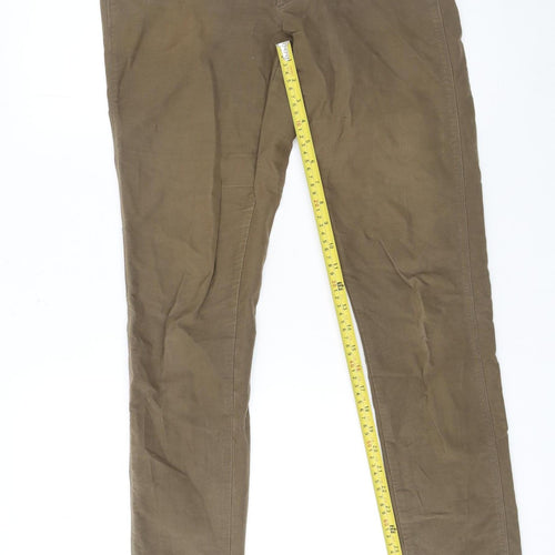 Marks and Spencer Women Brown Cotton Chino Trousers Size M